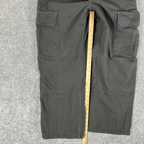 Duluth Trading Co Pants Men 40x30 Moss Green Fleece Lined Canvas Cargo Workwear - Picture 7 of 10